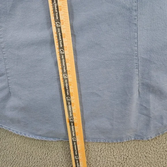 Margaritaville Mens Button Down Shirt Large Blue Roll Tab Long Sleeve Cotton L - Picture 10 of 11